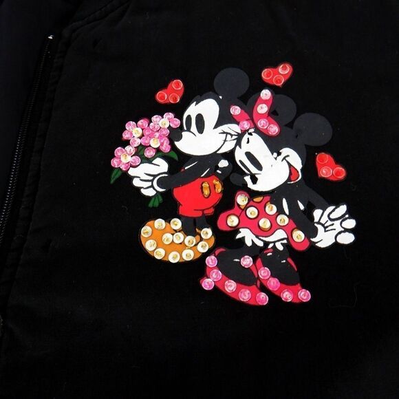 Disney Mickey/Minnie black puffy jacket - Picture 1 of 4